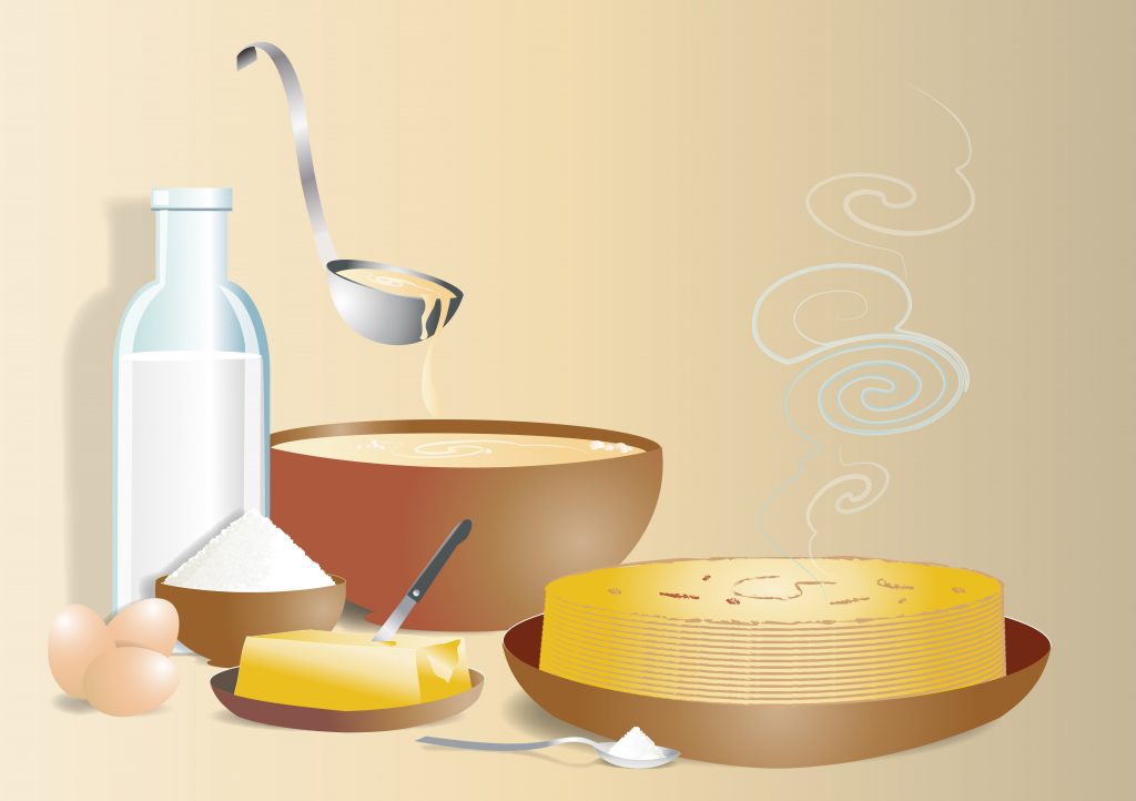 Les ingrédients de la pâte à crêpes