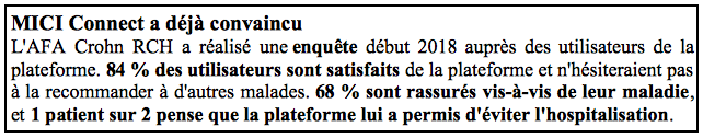 Les résultats de l'enquête menée auprès des utilisateurs de MICI Connect