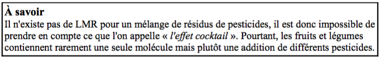 l'effet cocktail dans les pesticides