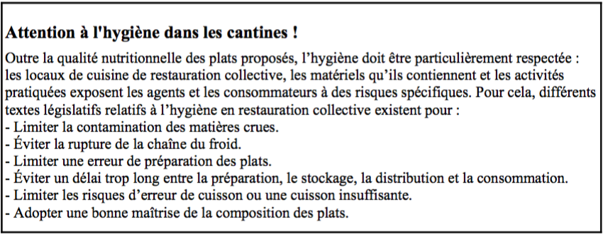 hygiène cantine