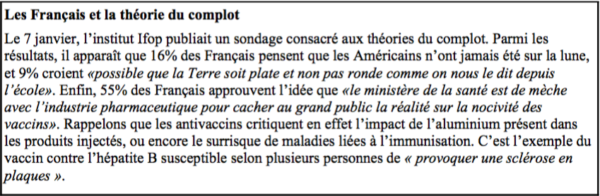 L'industrie pharmaceutique et la théorie du complot