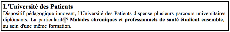 Présentation de l'Université des Patients