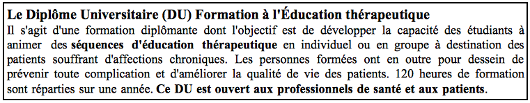 Présentation du DU de l'Université des Patients
