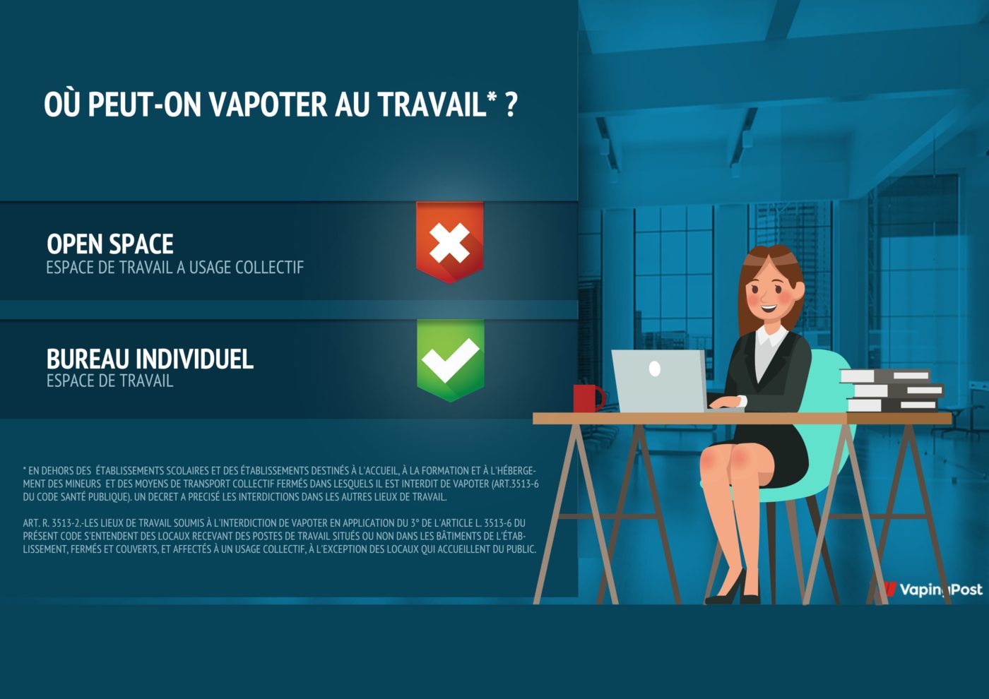 où peut-on vapoter au travail ?